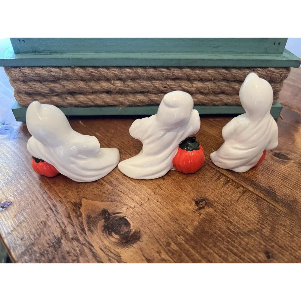(2) Vintage George Good Ghost Halloween Jack O Lanterns 3